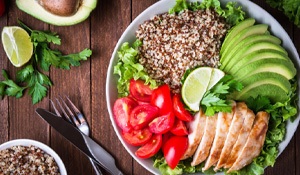 Colorful salad viewed from above