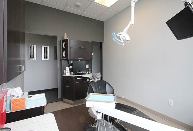 Rear view of another dental examination room