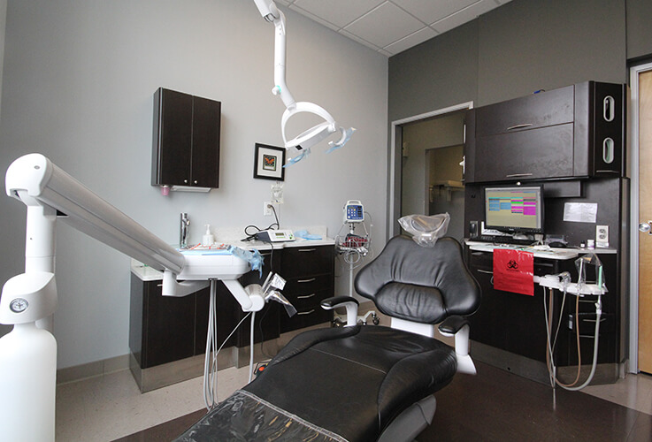 Angled view of another dental examination room