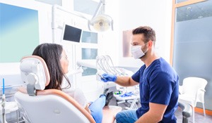 Woman at a dental office