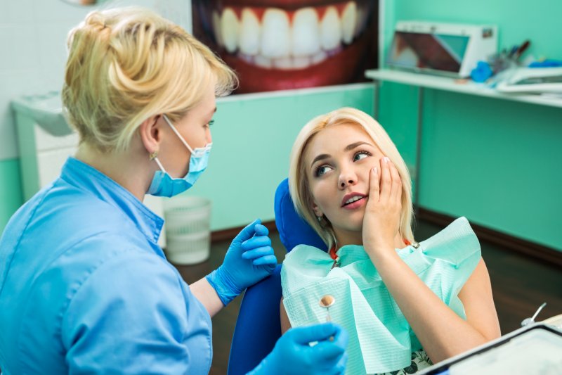 A patient receiving root canal therapy